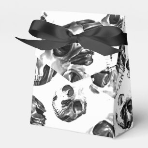 Caja Para Regalos Calaveras de cráneo esqueleto negro y blanco Patró