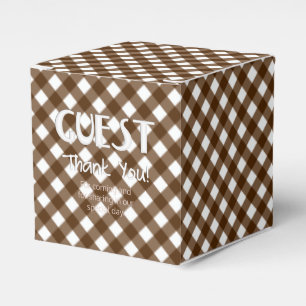 Caja Para Regalos CÁLCULO DE FAVOR DE PARTIDO MARRÓN 14, casilla cua