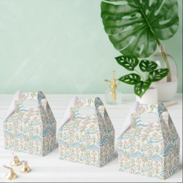 Caja Para Regalos Caléndula preppy grandmillennial floral onda raya