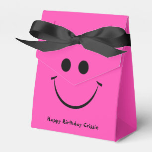 Caja Para Regalos Caliente Rosa Feliz Cara Personalizada Cumpleaños