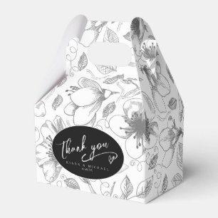 Caja Para Regalos Caligrafía de amor Gracias Corazón Negro ID940
