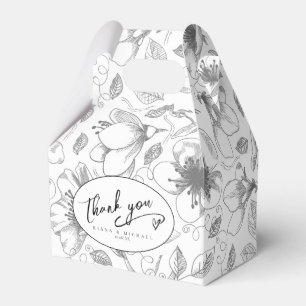 Caja Para Regalos Caligrafía de amor Gracias Corazón Negro ID940
