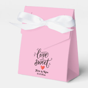 Caja Para Regalos Caligrafía El amor es dulce en Boda rosa claro