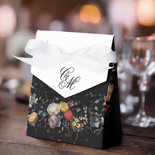 Caja Para Regalos Caligrafía floral negra Bella Artes (Subido por el creador)