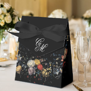 Caja Para Regalos Caligrafía floral negra Bella Artes