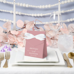 Caja Para Regalos Caligrafía Minimalista moderna Rosa Boda duro