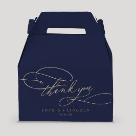 Caja Para Regalos Caligrafía romántica de oro | Armada Gracias Boda