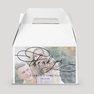 Caja Para Regalos Caligrafía romántica Foto Gracias Boda