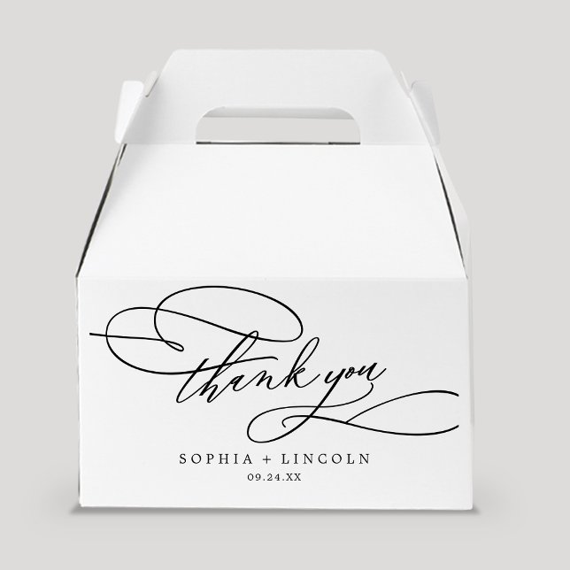 Caja Para Regalos Caligrafía romántica Gracias Boda (Subido por el creador)
