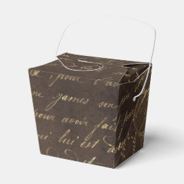 Caja Para Regalos Caligrafía Vintage de Cobre y Oro
