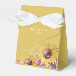 Caja Para Regalos Calligrafía romántica de girasol artístico