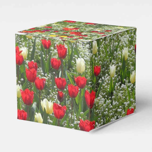 Caja Para Regalos Cama de tulipanes (Costado Anverso)