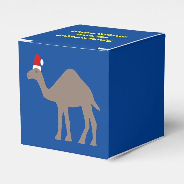 Caja Para Regalos Camello de Navidad Lindo Personalizado (Costado Anverso)
