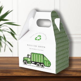 Caja Para Regalos Camión de basura verde lindo niños de cualquier ed