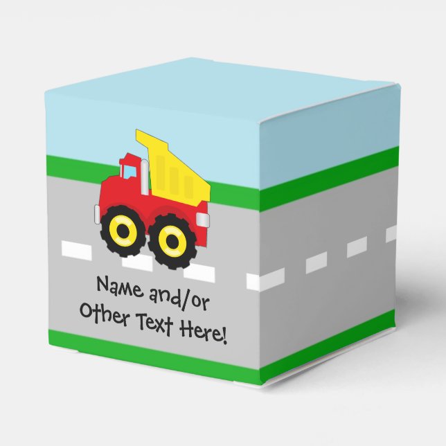 Caja Para Regalos Camión de construcción para niños (Reverso Costado)