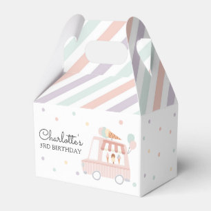 Caja Para Regalos Camión de Crema de Hielo Rosado con decoración de 