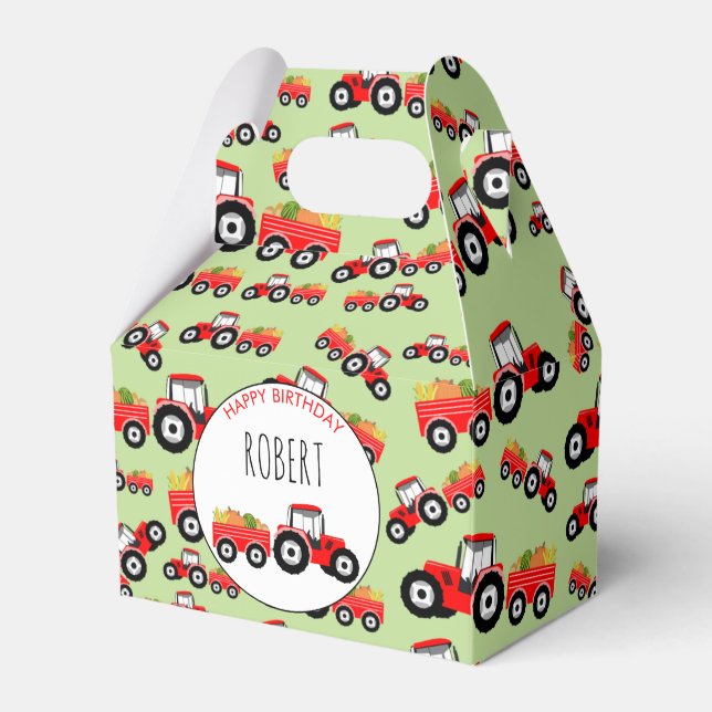 Caja Para Regalos Camión Rojo Produce Aniversario (Front Side)