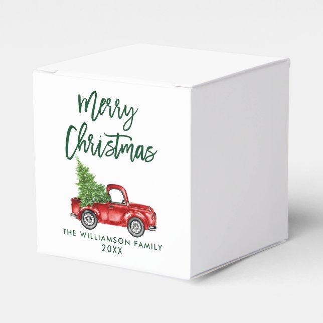 Caja Para Regalos Camión verde guión de arándano camión navideño vin (Costado Anverso)