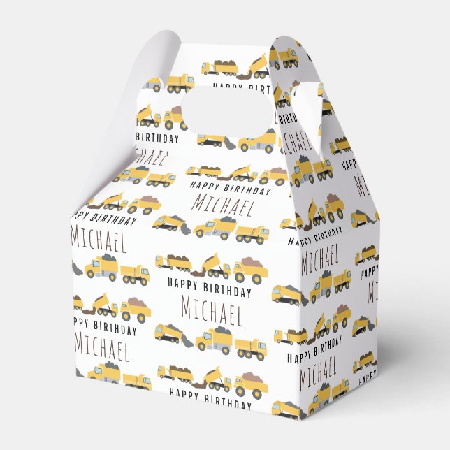 Caja Para Regalos Camiones de volcado Cute Camiones de construcción  (Front Side)