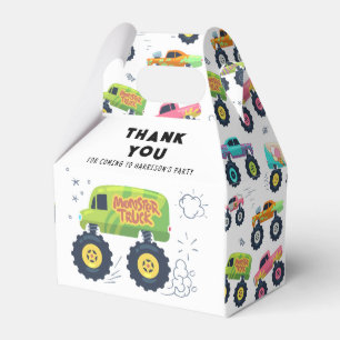 Caja Para Regalos Camiones Monstruosos Cumpleaños Gracias