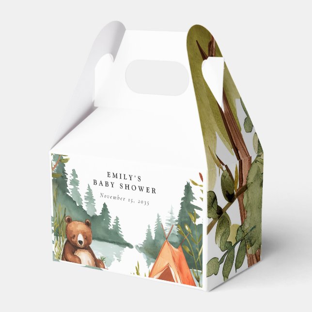Caja Para Regalos Camping Mountain Rustic Baby Shower (Front Side)