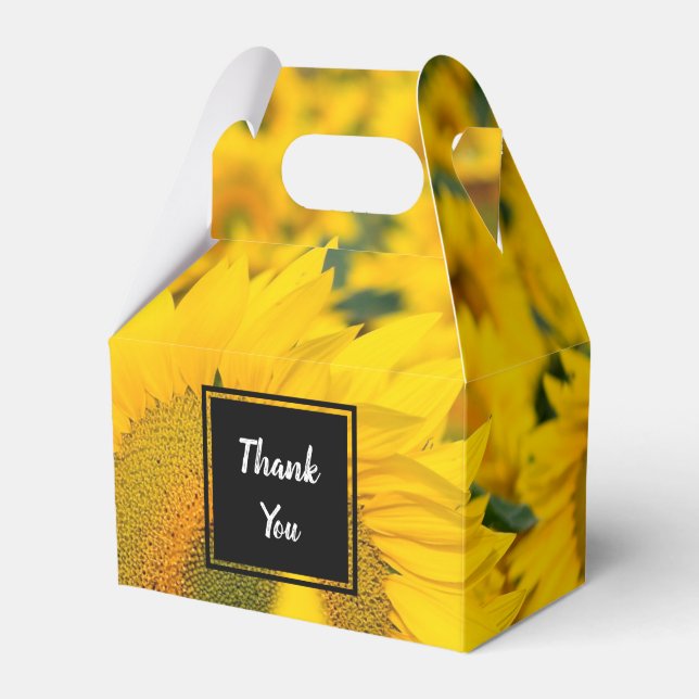 Caja Para Regalos Campo amarillo de girasoles, fotografía (Front Side)