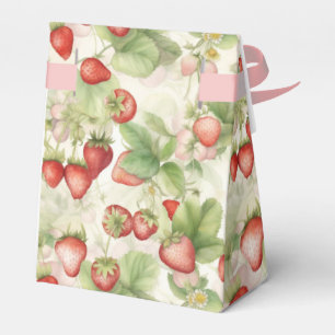Caja Para Regalos campo de fresas maduras y rojas
