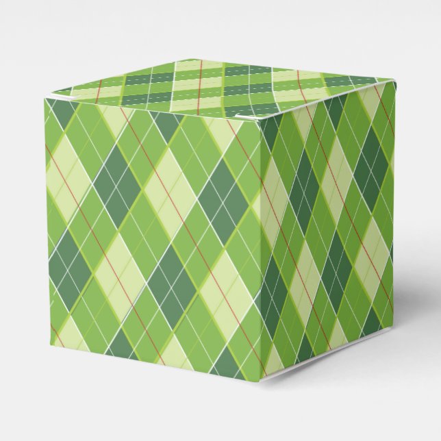 Caja Para Regalos Campo de golf verde patrón de Argyle (Costado Anverso)