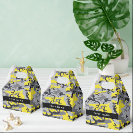 Caja Para Regalos Camuflaje amarillo y gris Tu nombre personaliza