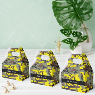 Caja Para Regalos Camuflaje Amarillo y Marrón Personaliza tu nombre