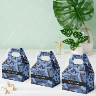 Caja Para Regalos Camuflaje azul marino Tu nombre Personaliza