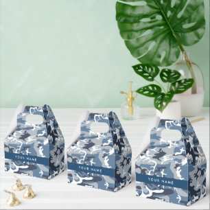 Caja Para Regalos Camuflaje Azul Nieve de Invierno Personaliza tu no