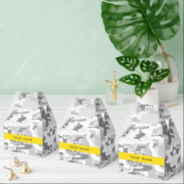 Caja Para Regalos Camuflaje Gris Nieve de Invierno Personaliza tu no