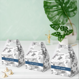 Caja Para Regalos Camuflaje Gris Nieve de Invierno Personaliza tu no