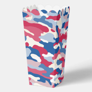Caja Para Regalos Camuflaje rojo blanco y azul