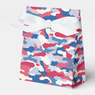 Caja Para Regalos Camuflaje rojo blanco y azul