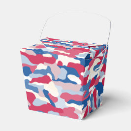 Caja Para Regalos Camuflaje rojo blanco y azul