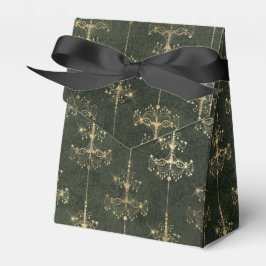 Caja Para Regalos Candeleros Vintage Verde y Dorado