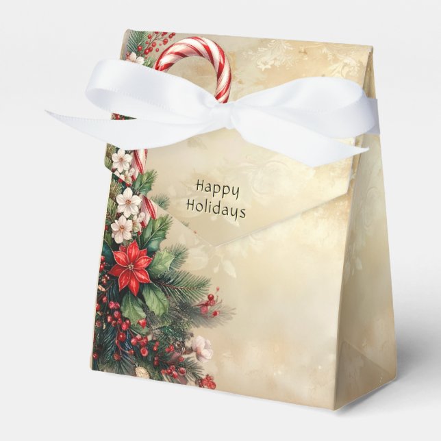 Caja Para Regalos Candy Cane Christmas Holiday Gift Box (Front Side)