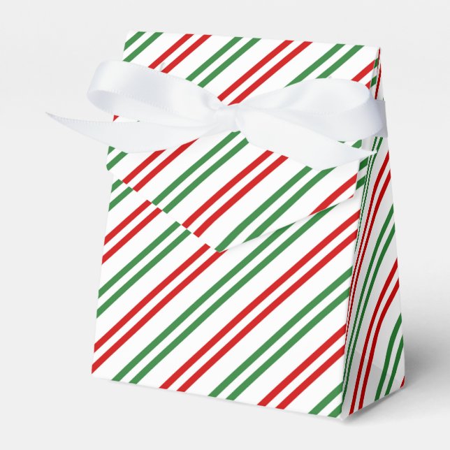 Caja Para Regalos Candy Cane Navidades Strips Red Green (Front Side)