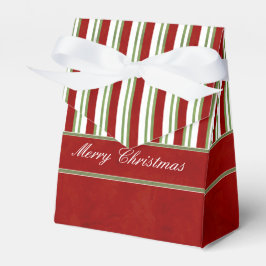 Caja Para Regalos Candy Cane Stripes Rich Red and Bow