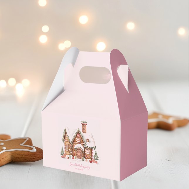 Caja Para Regalos "Candy Gingerbread House Pink Birday (Subido por el creador)