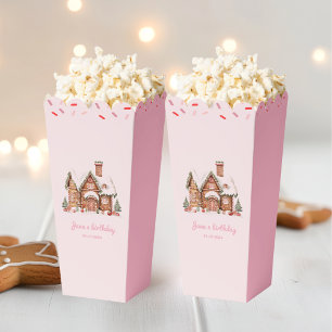 Caja Para Regalos Candy Gingerbread House Pink Birday Popcorn