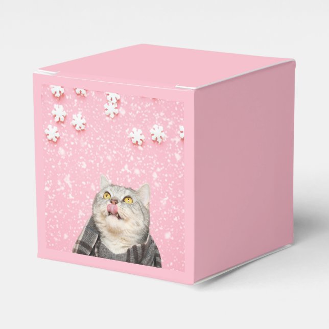 Caja Para Regalos Candy Snowflake Cat (Costado Anverso)