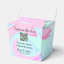 Caja Para Regalos Captura el amor añade escaneo QR mármol rosa azul 