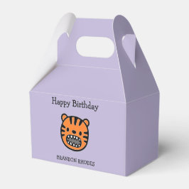 Caja Para Regalos Cara de tigre marrón lindo púrpura