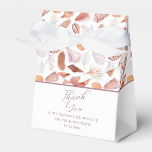 Caja Para Regalos Caracoles de Playa Acuarela Boda Costera Chic