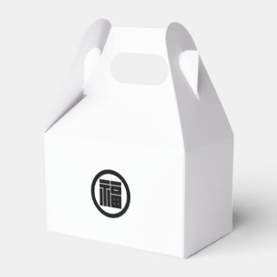 Caja Para Regalos carácter kanji cuadrado para FUKU en círculo