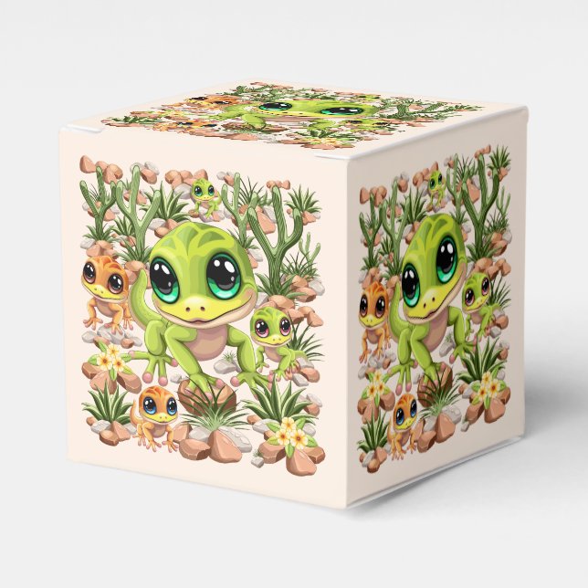 Caja Para Regalos Caracteres de dibujos animados de Baby Geckos Cute (Costado Anverso)