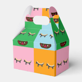 Caja Para Regalos Caras de bloques de monstruo sonrientes